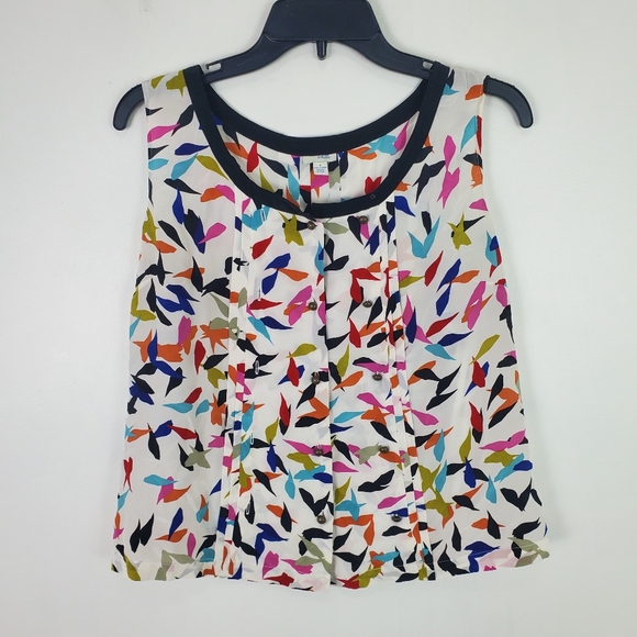 Anthropologie Odille Bird Print Top 4 - Picture 2 of 5